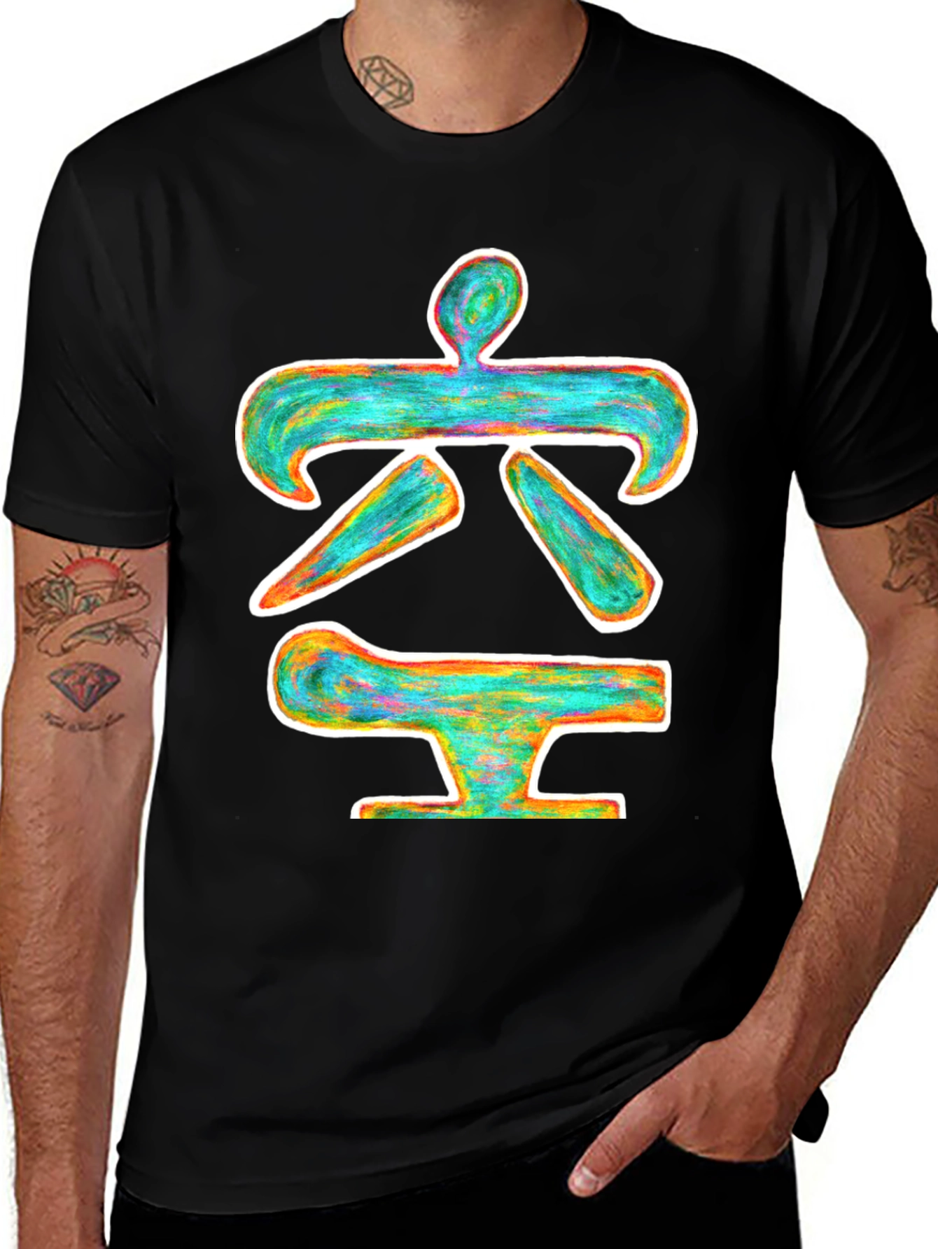 Abstract Symbol Black T-Shirt