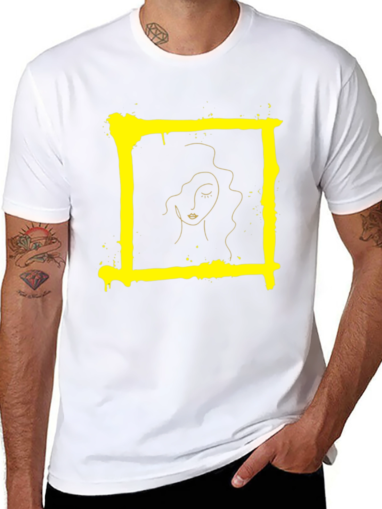 Abstract Portrait Graphic Tee - Modern Art T-Shirt