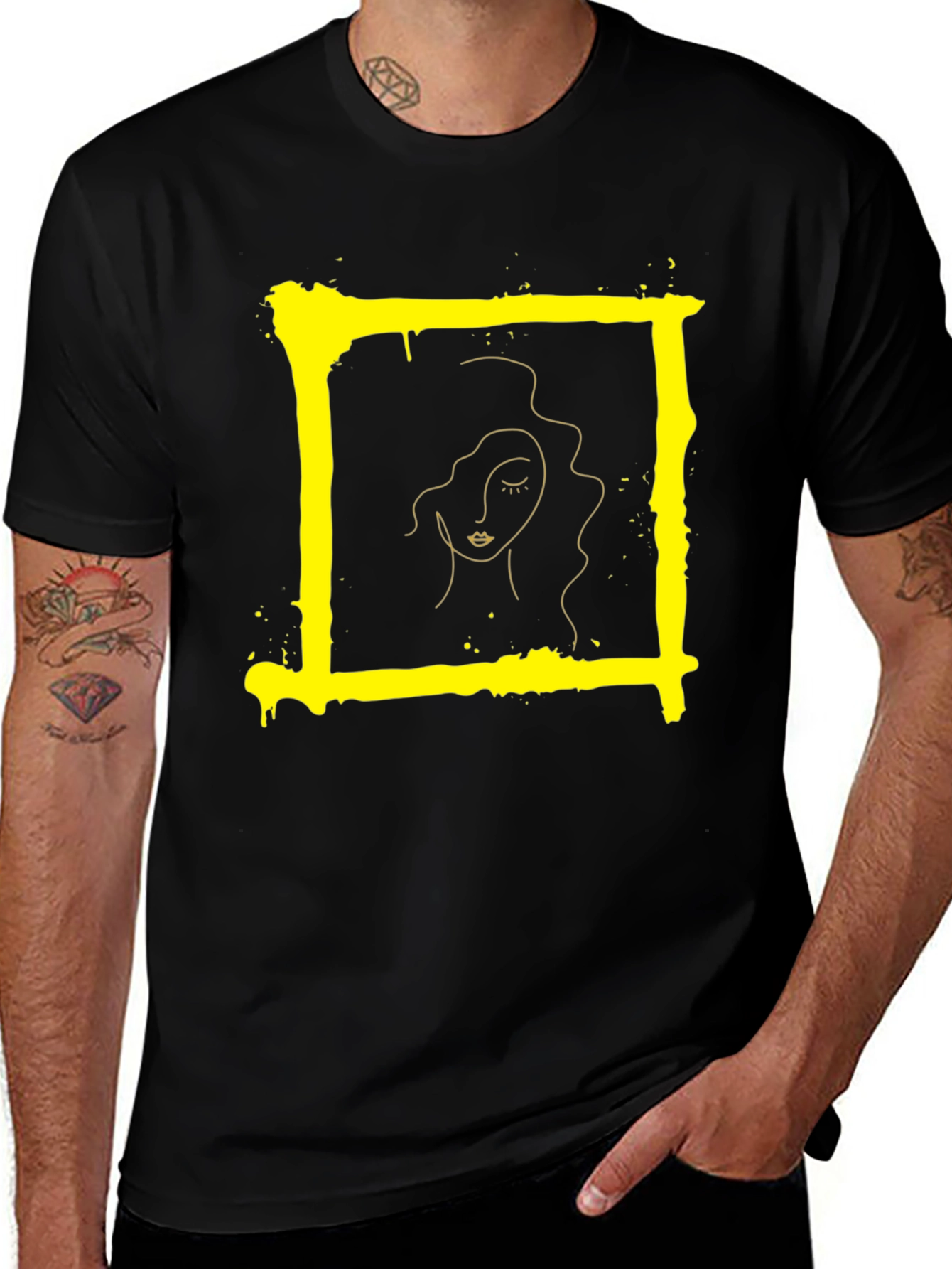 Abstract Portrait Graphic Tee - Modern Art T-Shirt