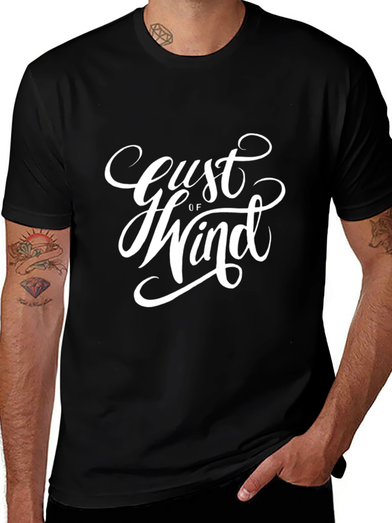 Gust of Wind Black Graphic Tee