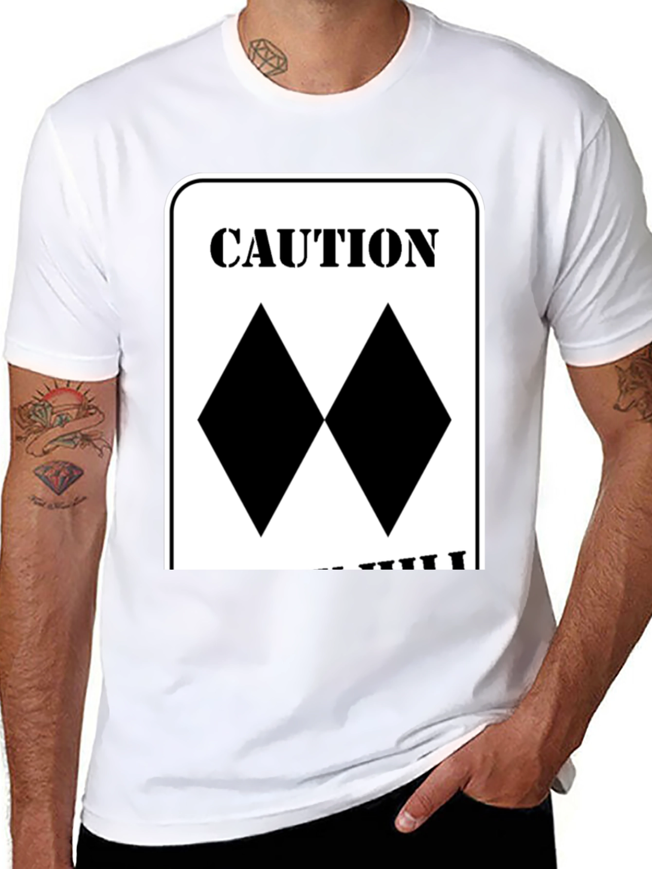 Caution Double Black Diamond Skiing T-Shirt