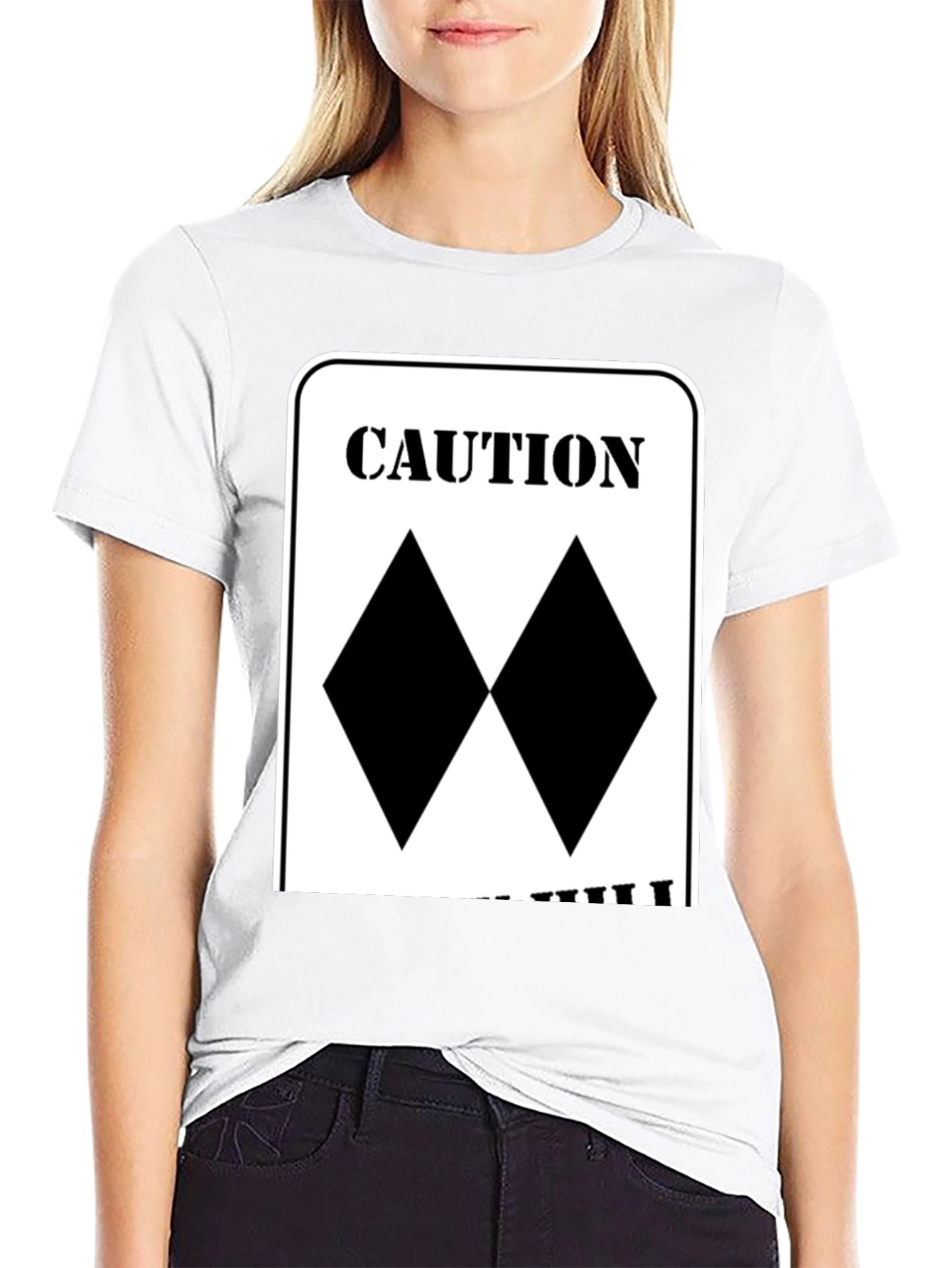 Caution Double Black Diamond Skiing T-Shirt