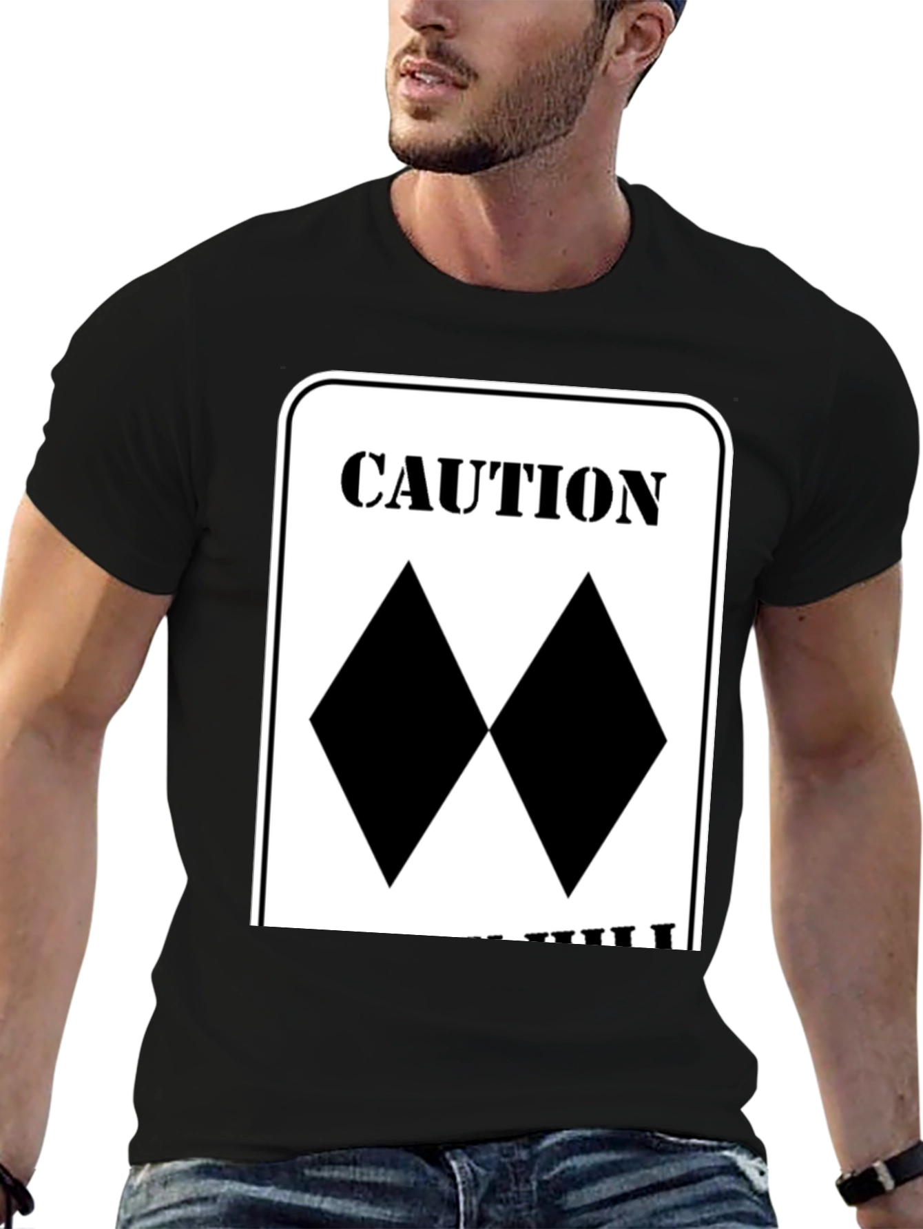 Caution Double Black Diamond Skiing T-Shirt