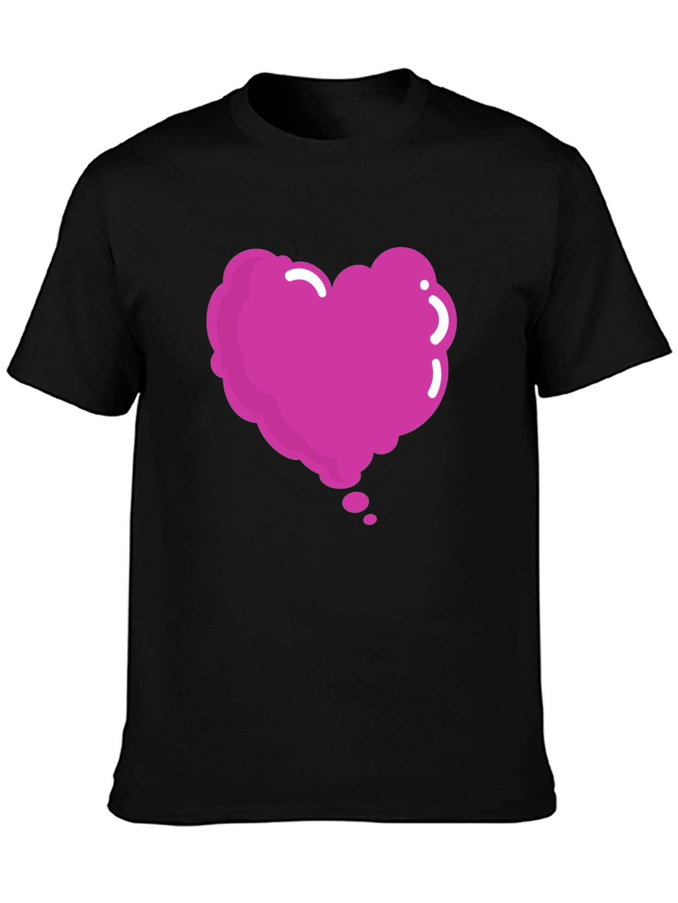 Heart Bubble Graphic Tee - Black Cotton Blend