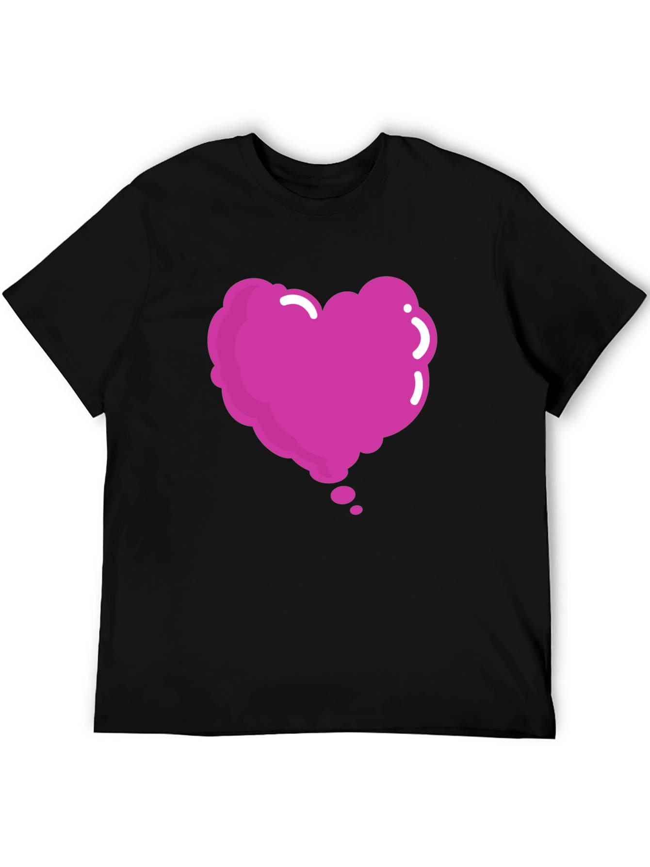 Heart Bubble Graphic Tee - Black Cotton Blend