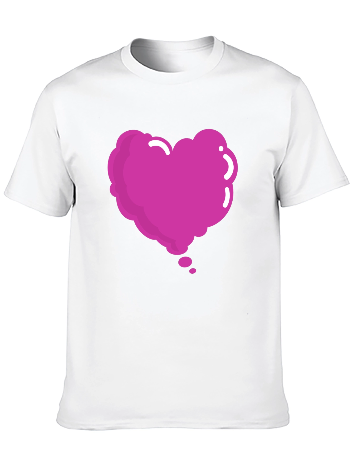 Heart Bubble Graphic Tee - Black Cotton Blend
