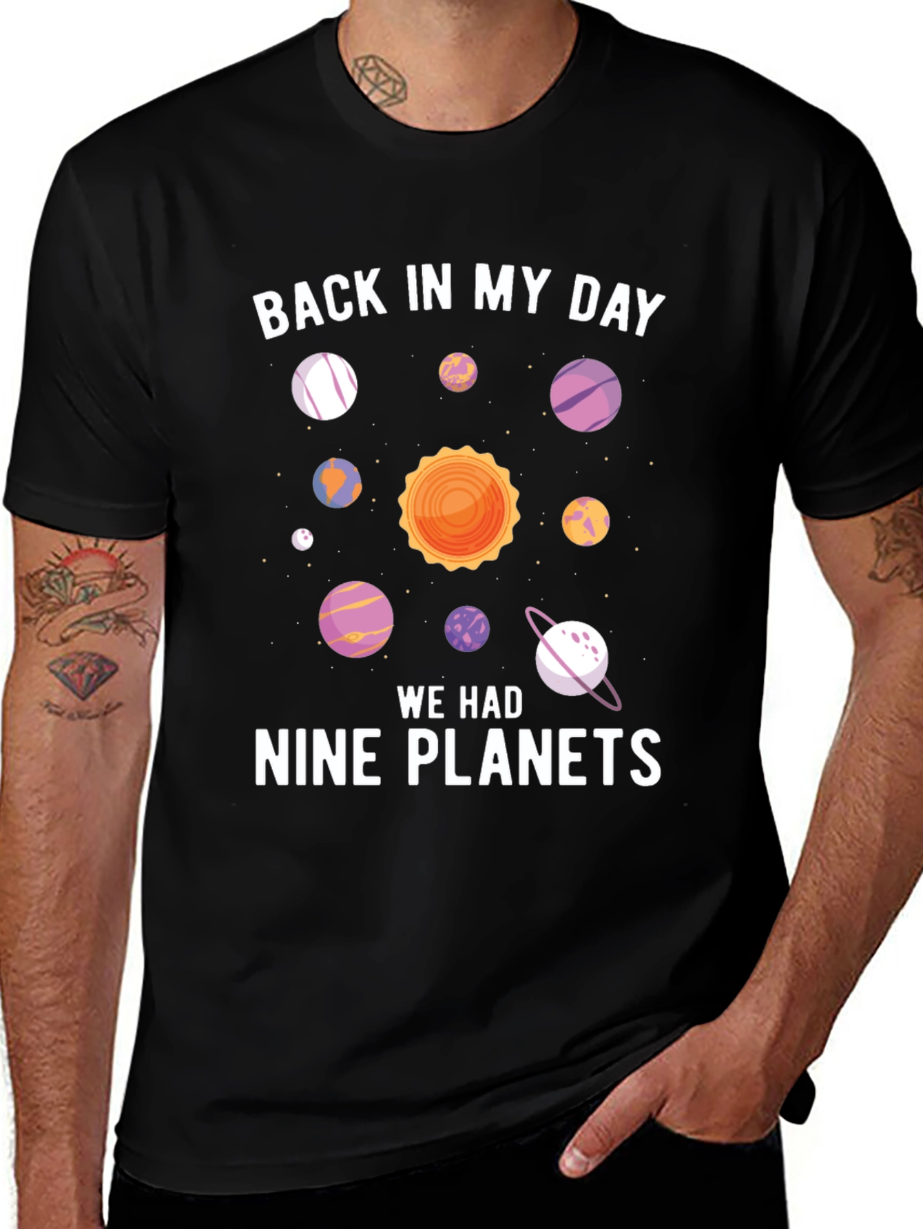 Back In My Day Nine Planets Funny Graphic Tee
