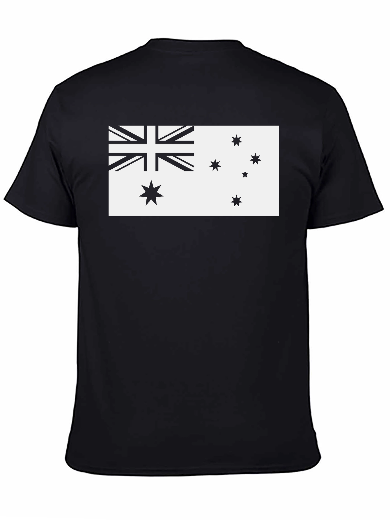 Australia Flag Graphic Tee - Black Cotton T-Shirt