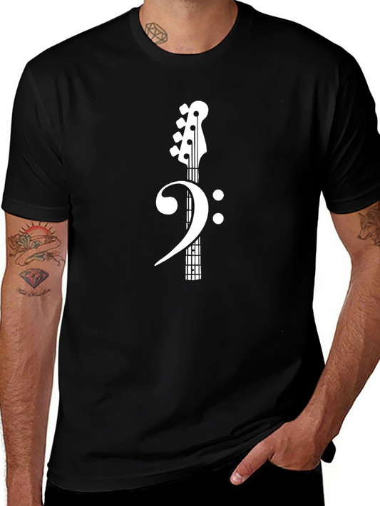 Bass Clef Guitar Graphic T-Shirt