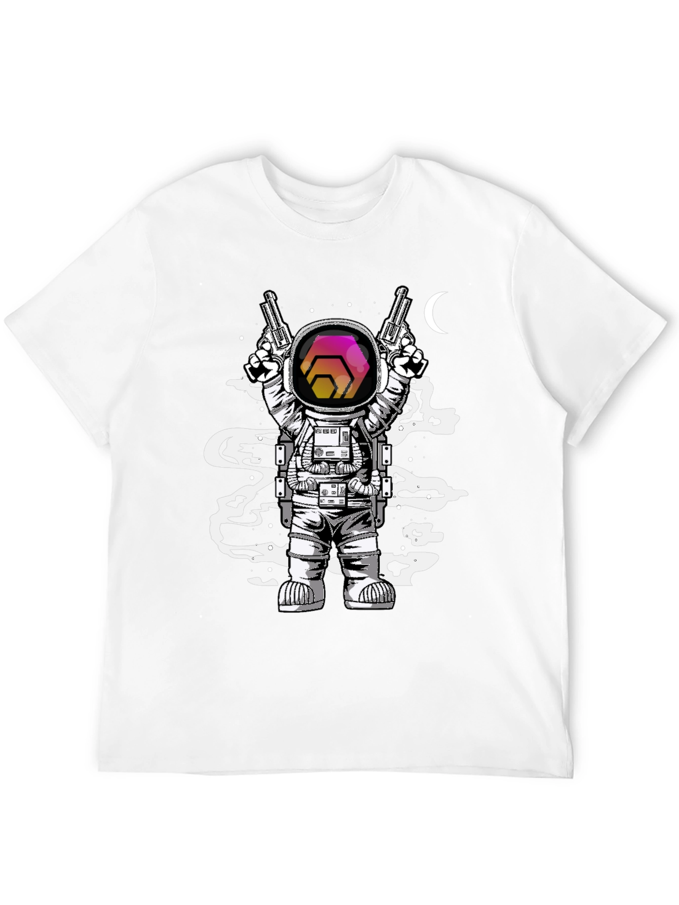 Astronaut HEX Crypto T-Shirt - Space Gun Design