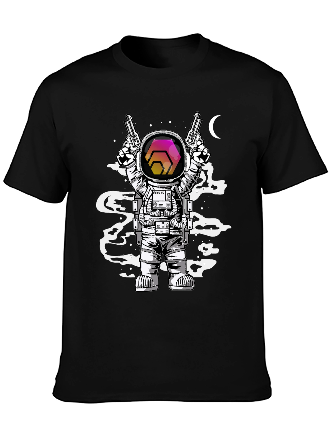 Astronaut HEX Crypto T-Shirt - Space Gun Design