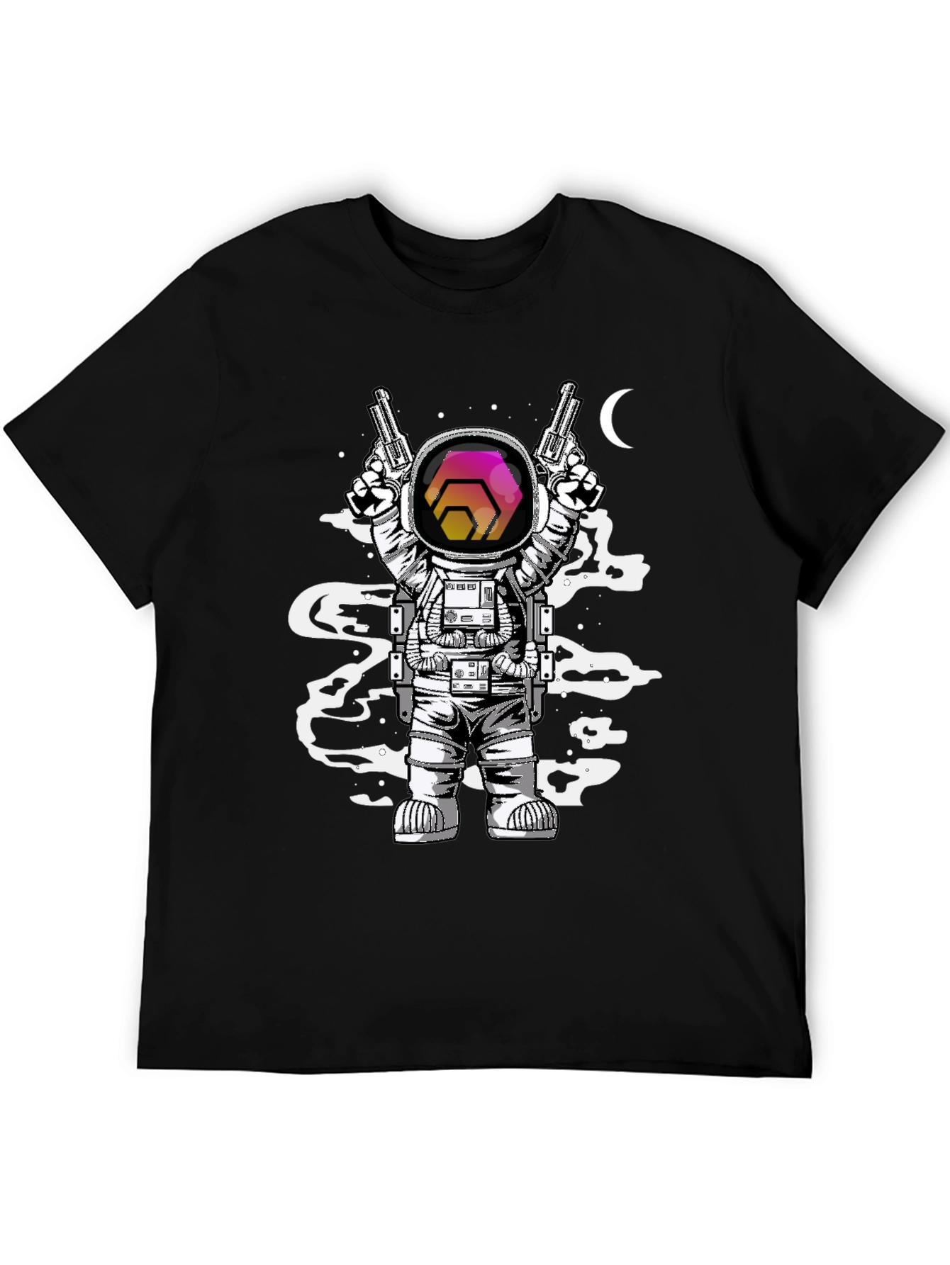 Astronaut HEX Crypto T-Shirt - Space Gun Design