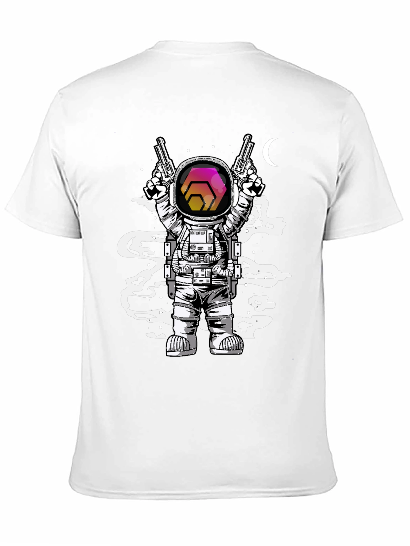 Astronaut HEX Crypto T-Shirt - Space Gun Design