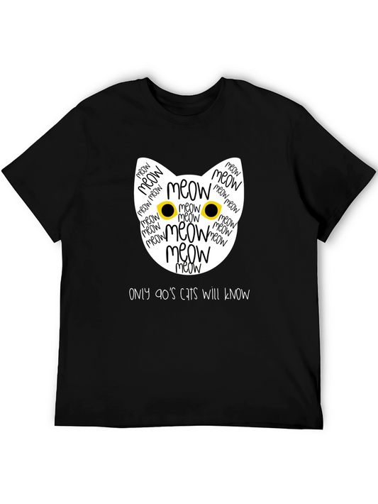 90s Cats T-Shirt - Meow Cat Face Tee