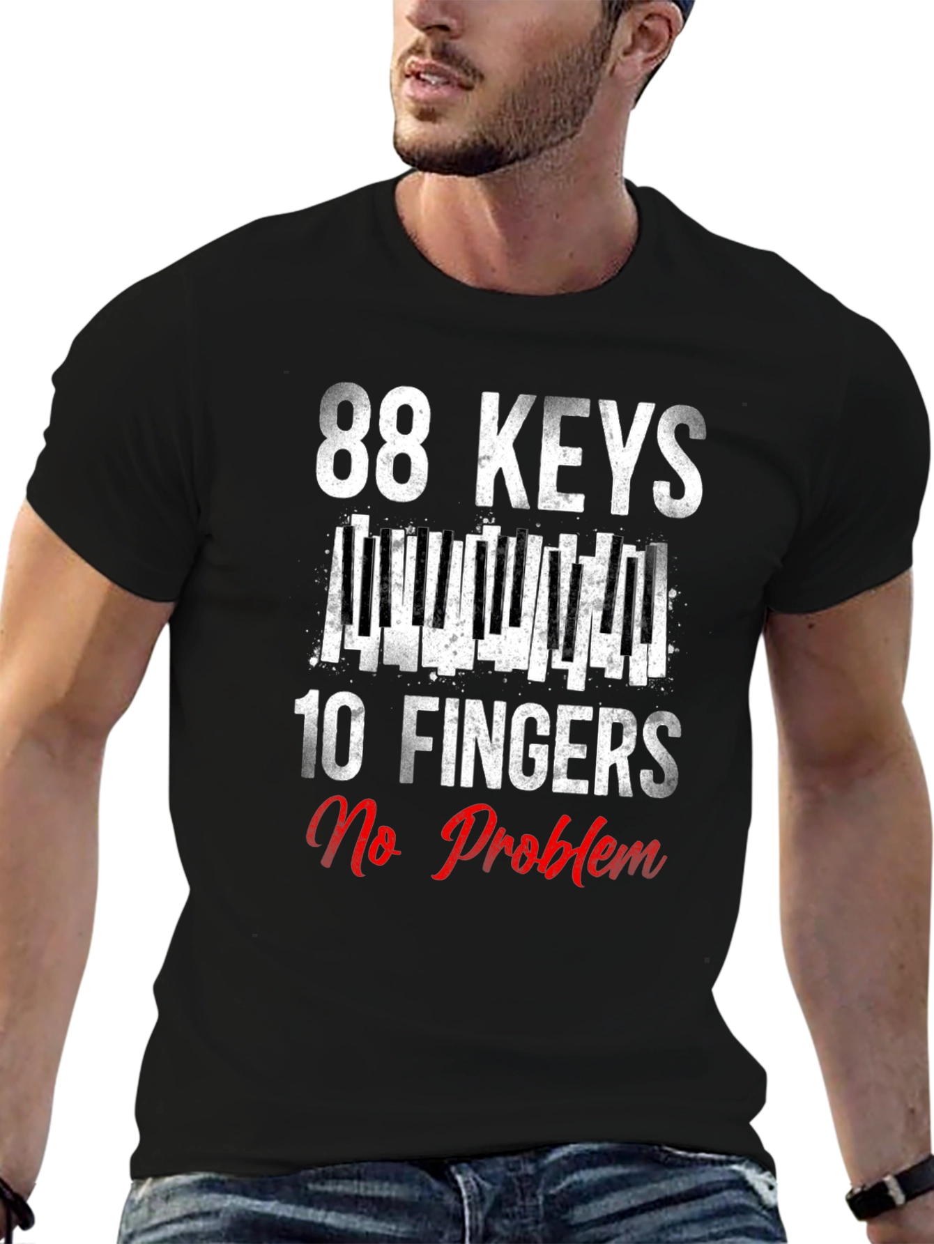 88 Keys 10 Fingers No Problem Graphic Tee