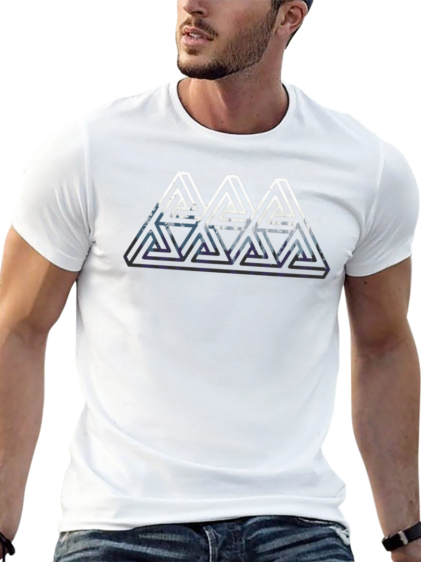 Geometric Optical Illusion T-Shirt - Modern Design