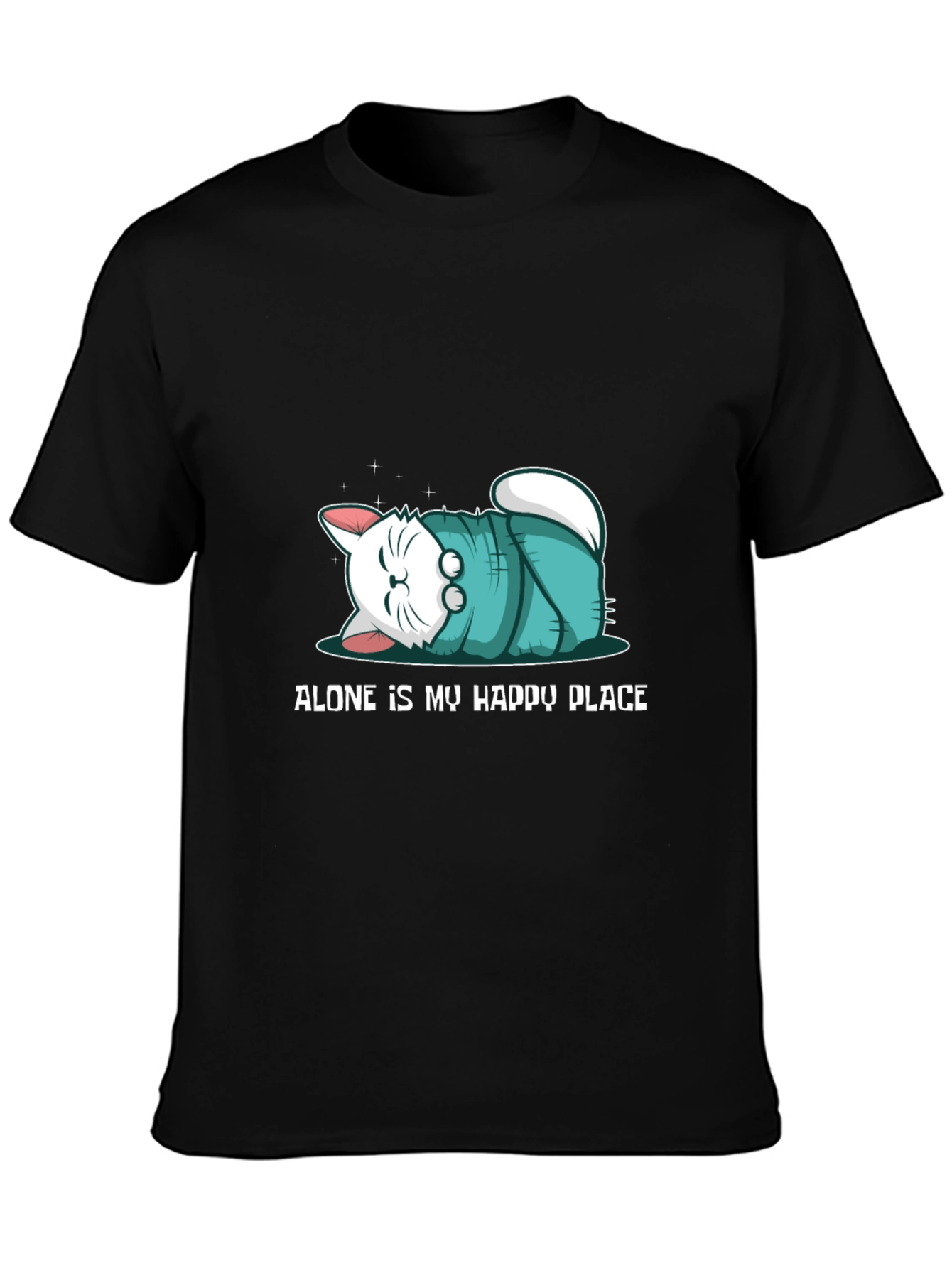 Alone Is My Happy Place Black T-Shirt