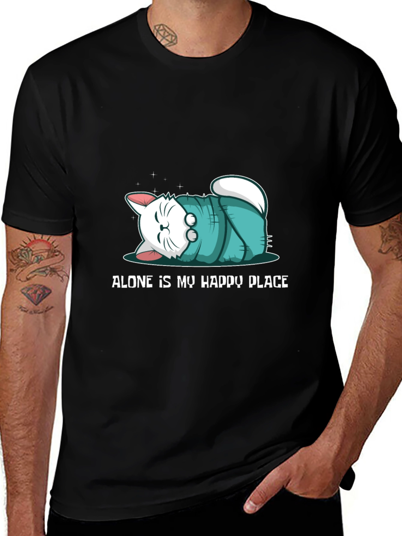 Alone Is My Happy Place Black T-Shirt