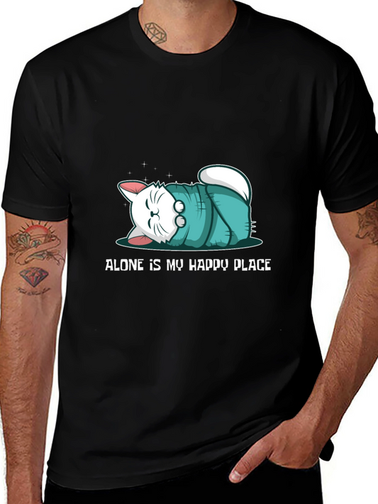 Alone Is My Happy Place Black T-Shirt