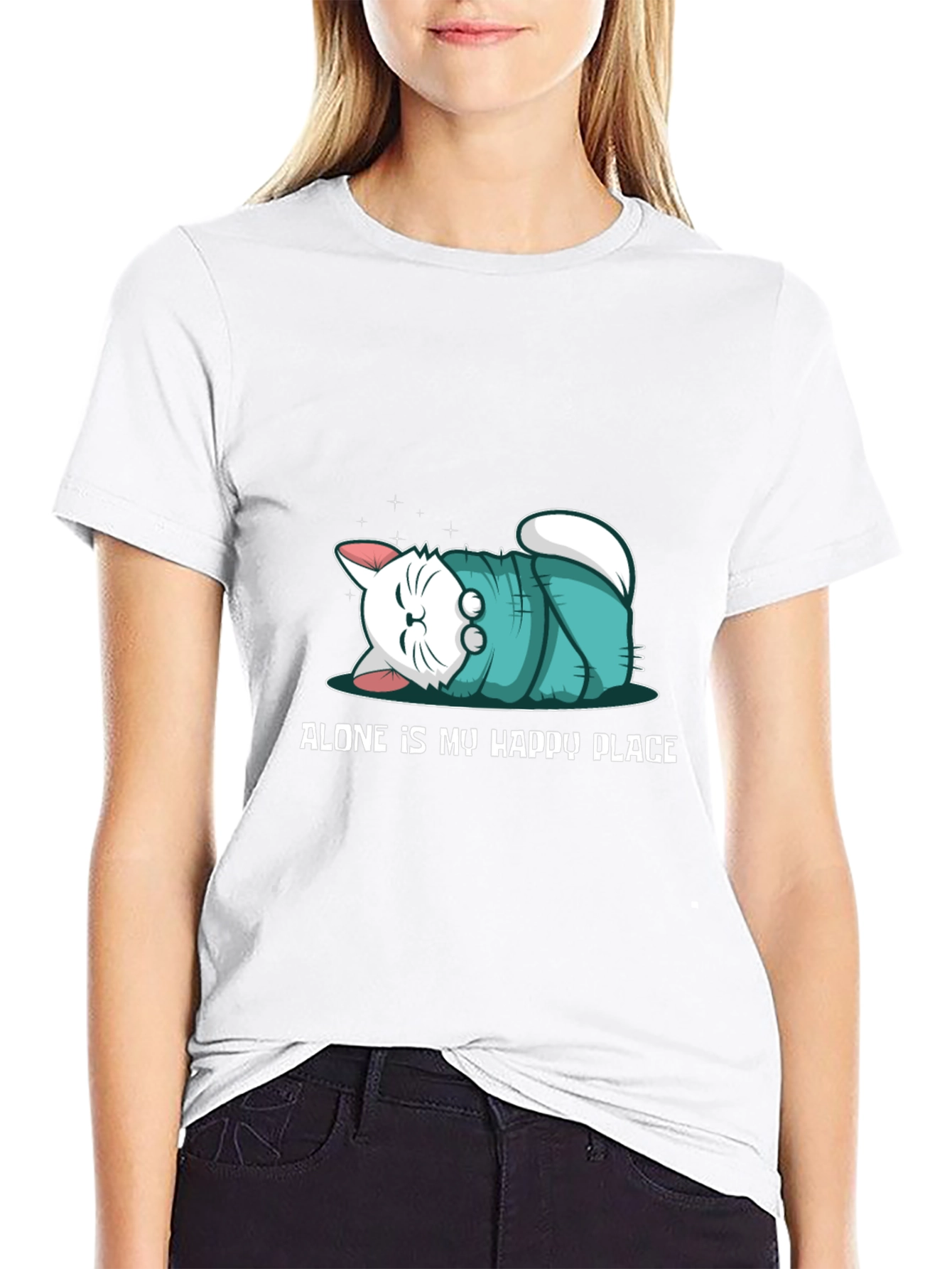 Alone Is My Happy Place Black T-Shirt