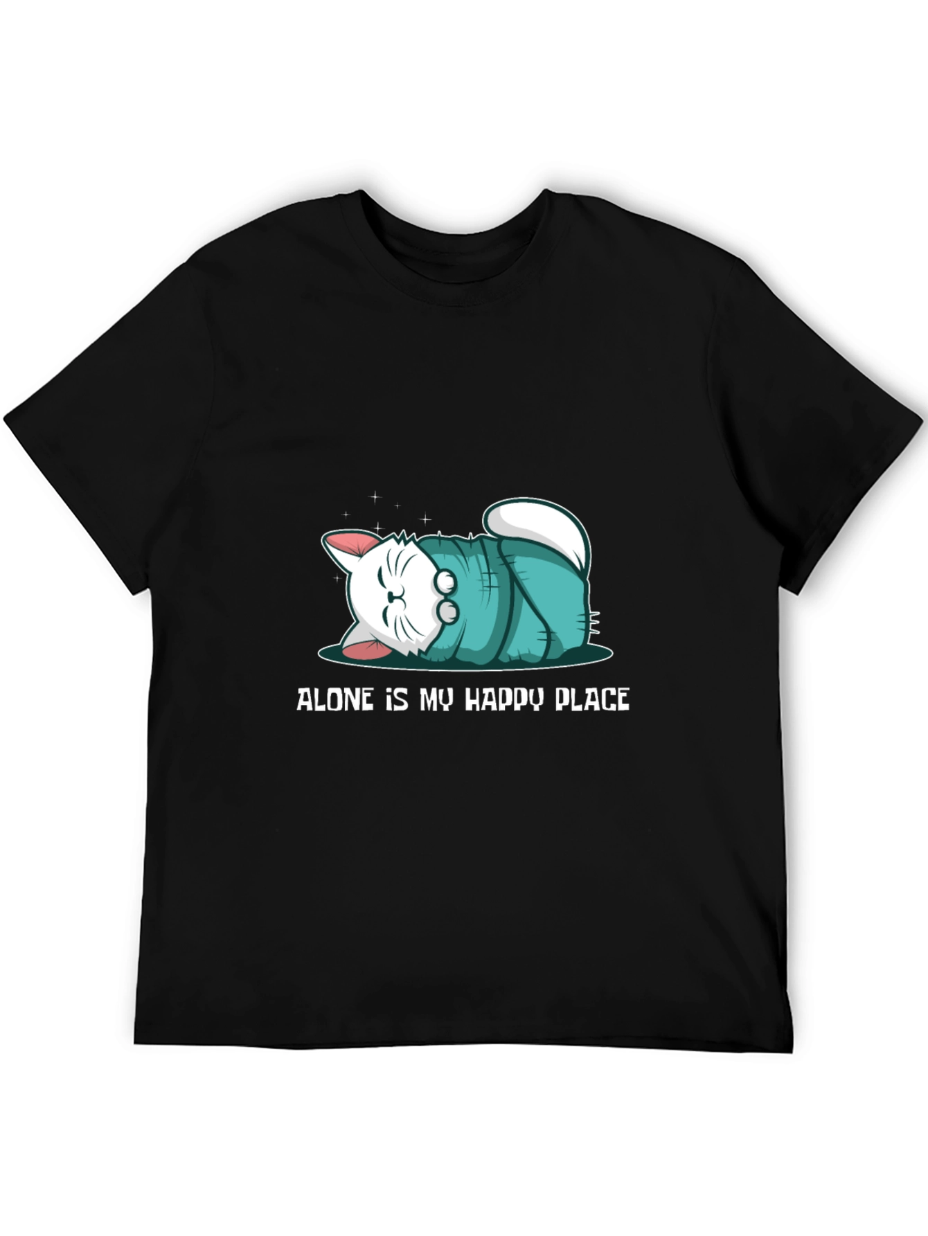 Alone Is My Happy Place Black T-Shirt