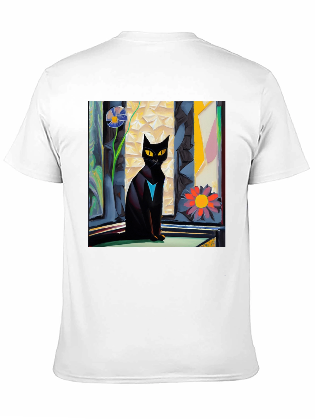 Artistic Cat Graphic Tee - Unique Design