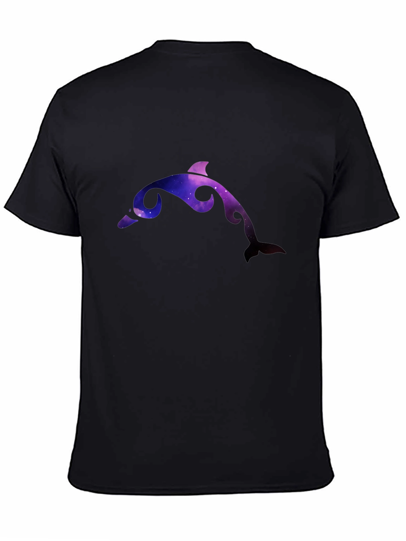 Galaxy Dolphin Graphic Black T-Shirt