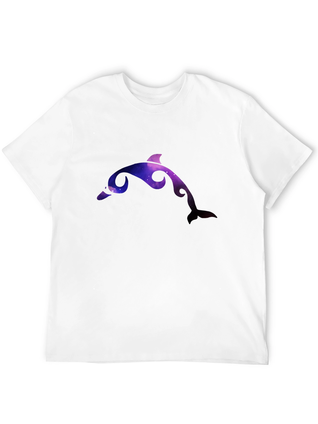 Galaxy Dolphin Graphic Black T-Shirt