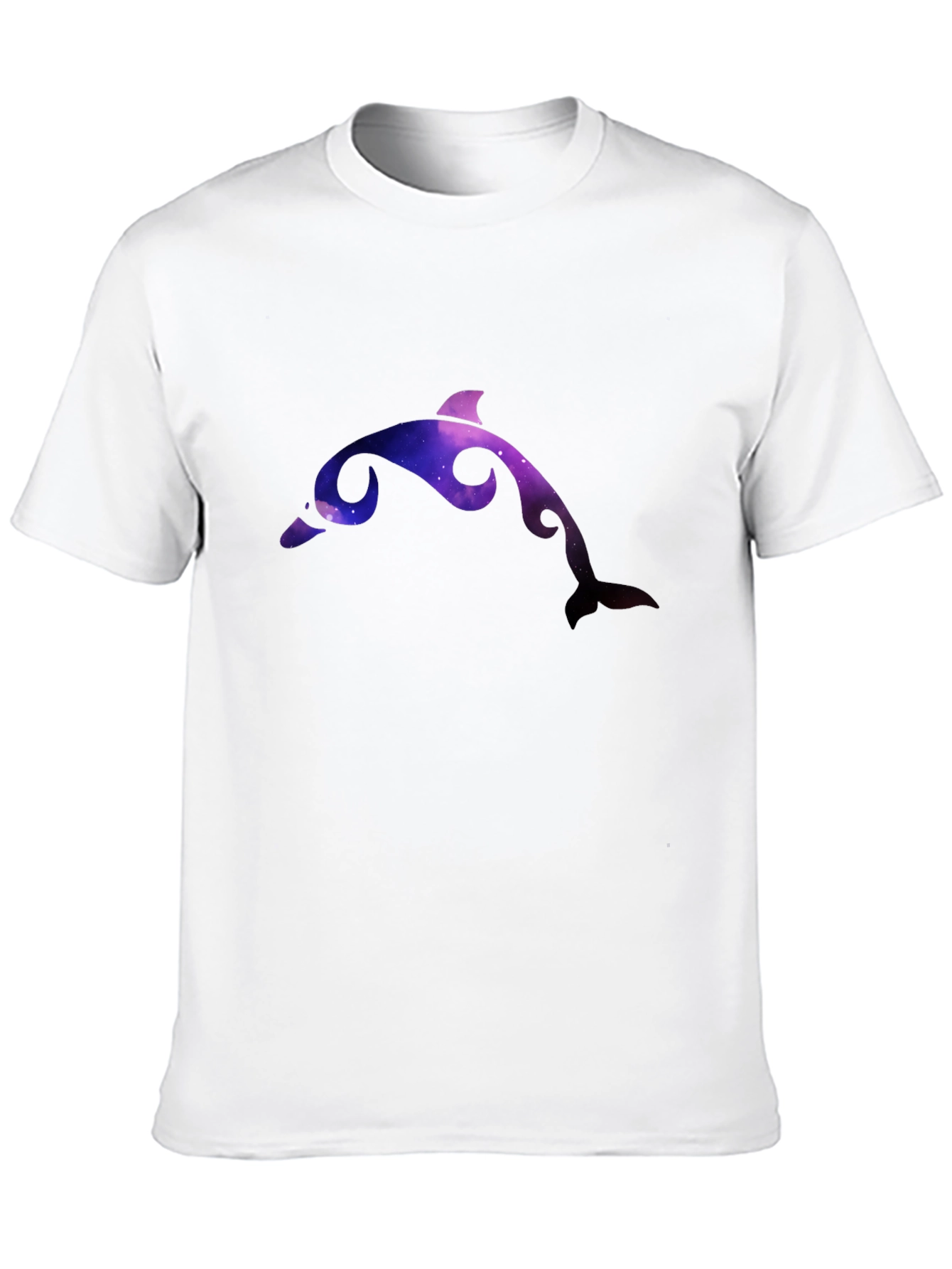 Galaxy Dolphin Graphic Black T-Shirt