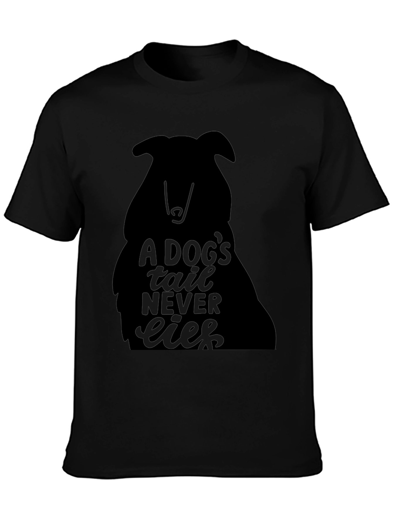 A Dogs Tail Never Lies Black Tee