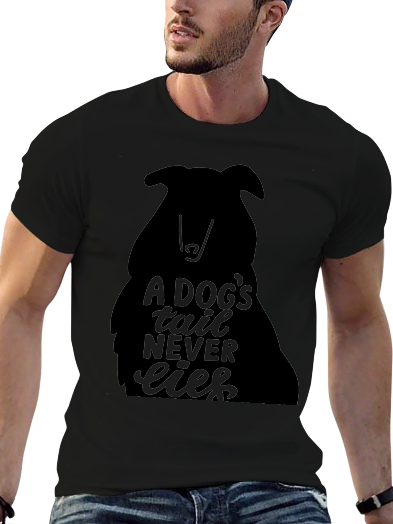 A Dogs Tail Never Lies Black Tee