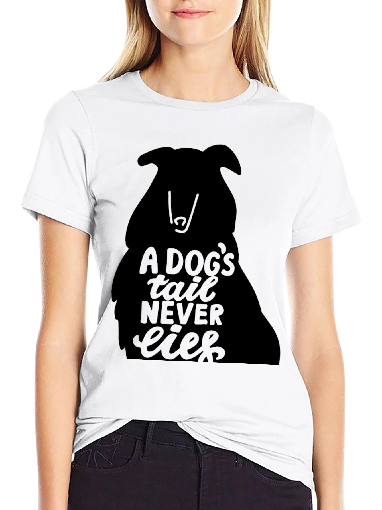 A Dogs Tail Never Lies Black Tee