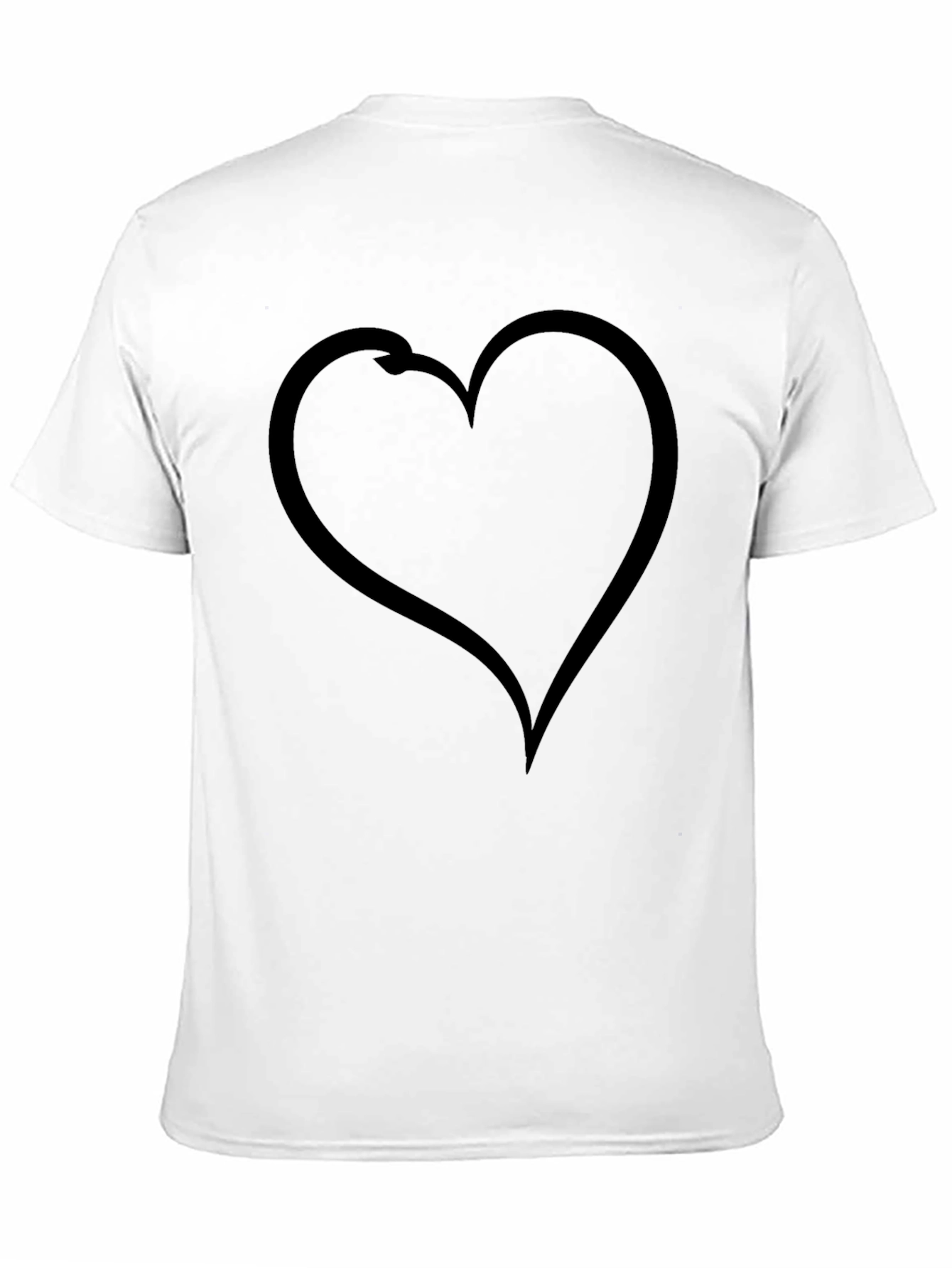 Heart Fishing Hook T-Shirt - Black Cotton Graphic Tee