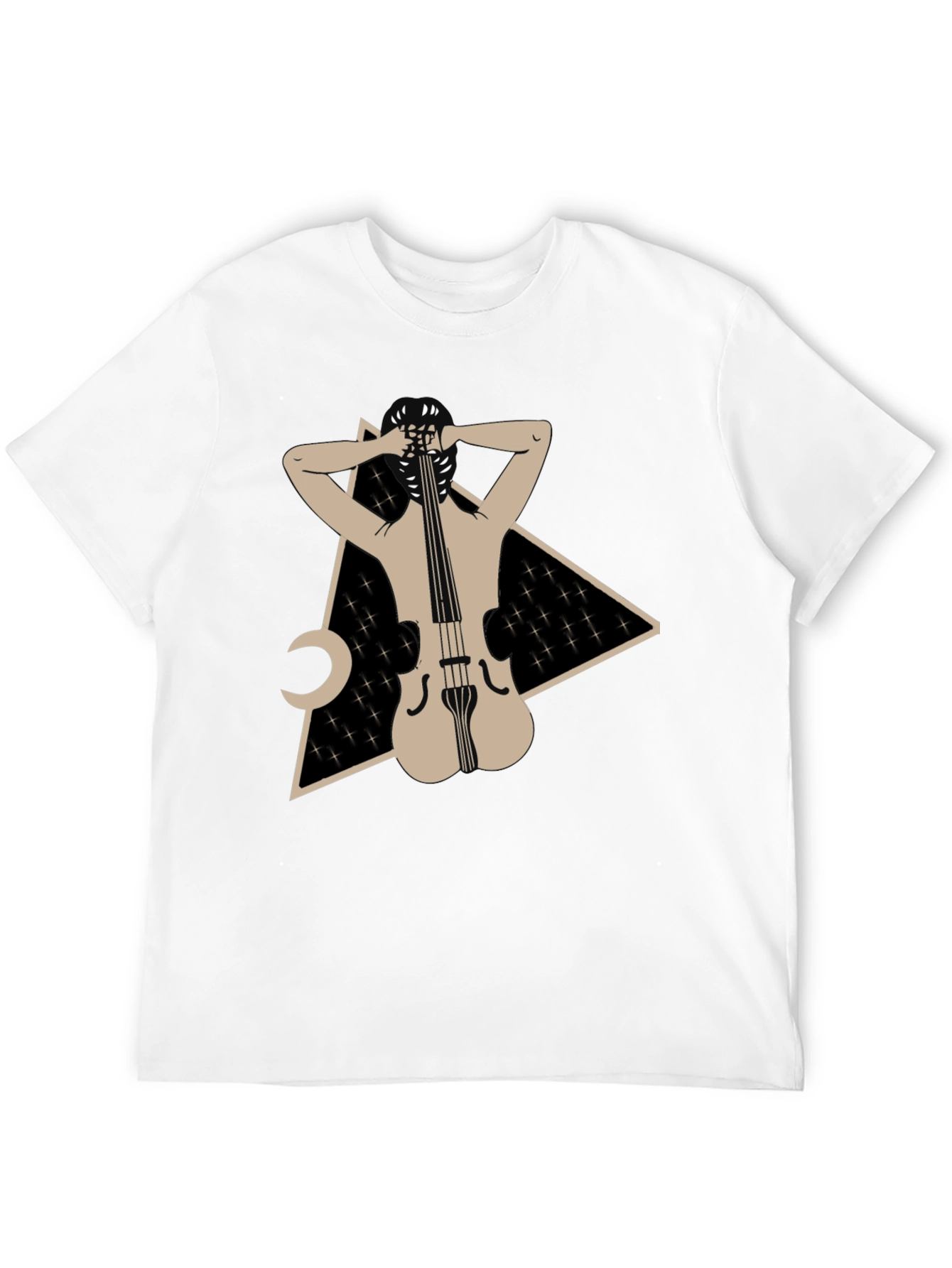 Abstract Cello Graphic Tee - Unique Design
