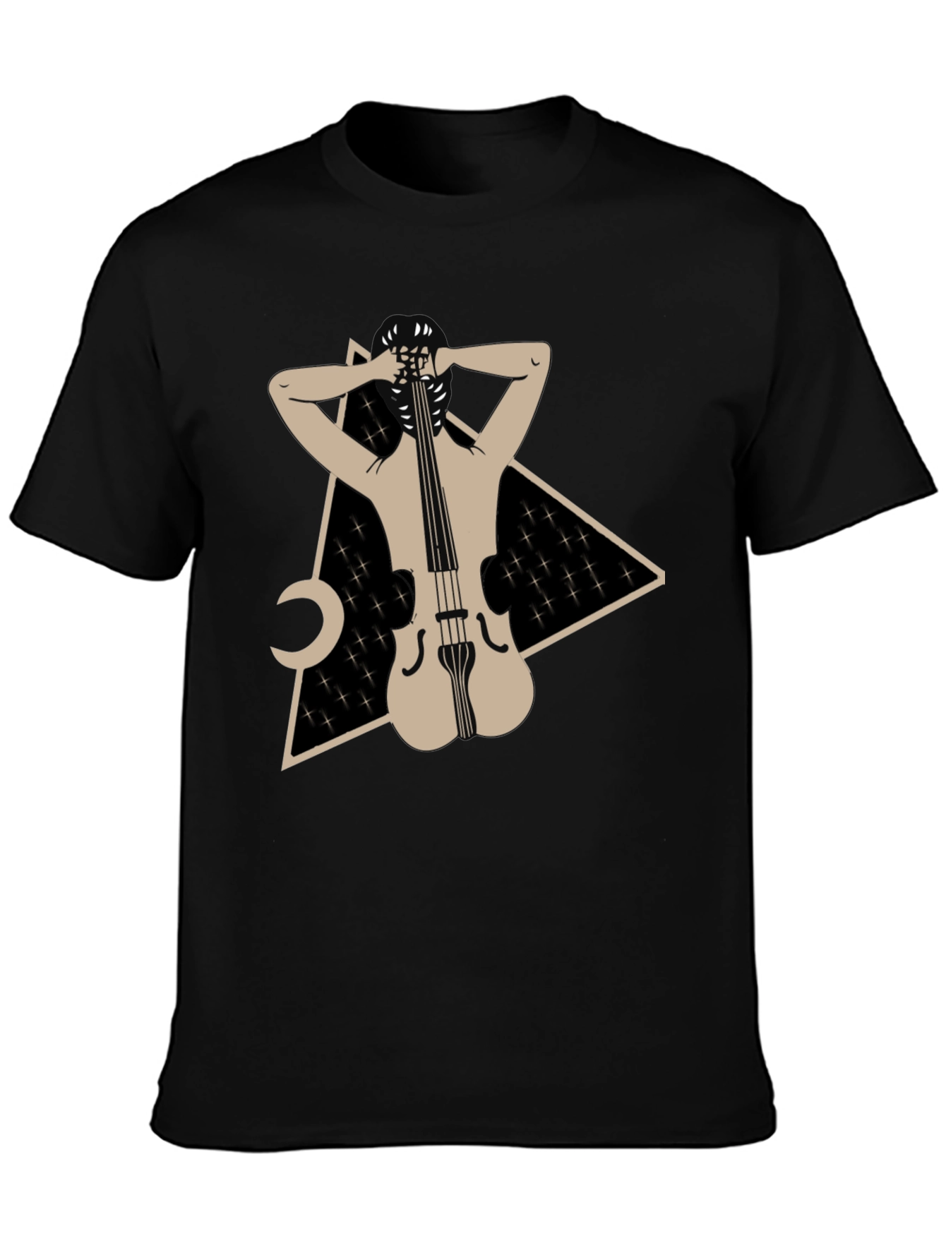 Abstract Cello Graphic Tee - Unique Design