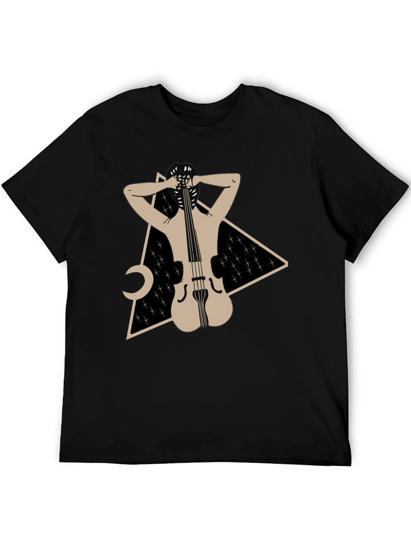Abstract Cello Graphic Tee - Unique Design