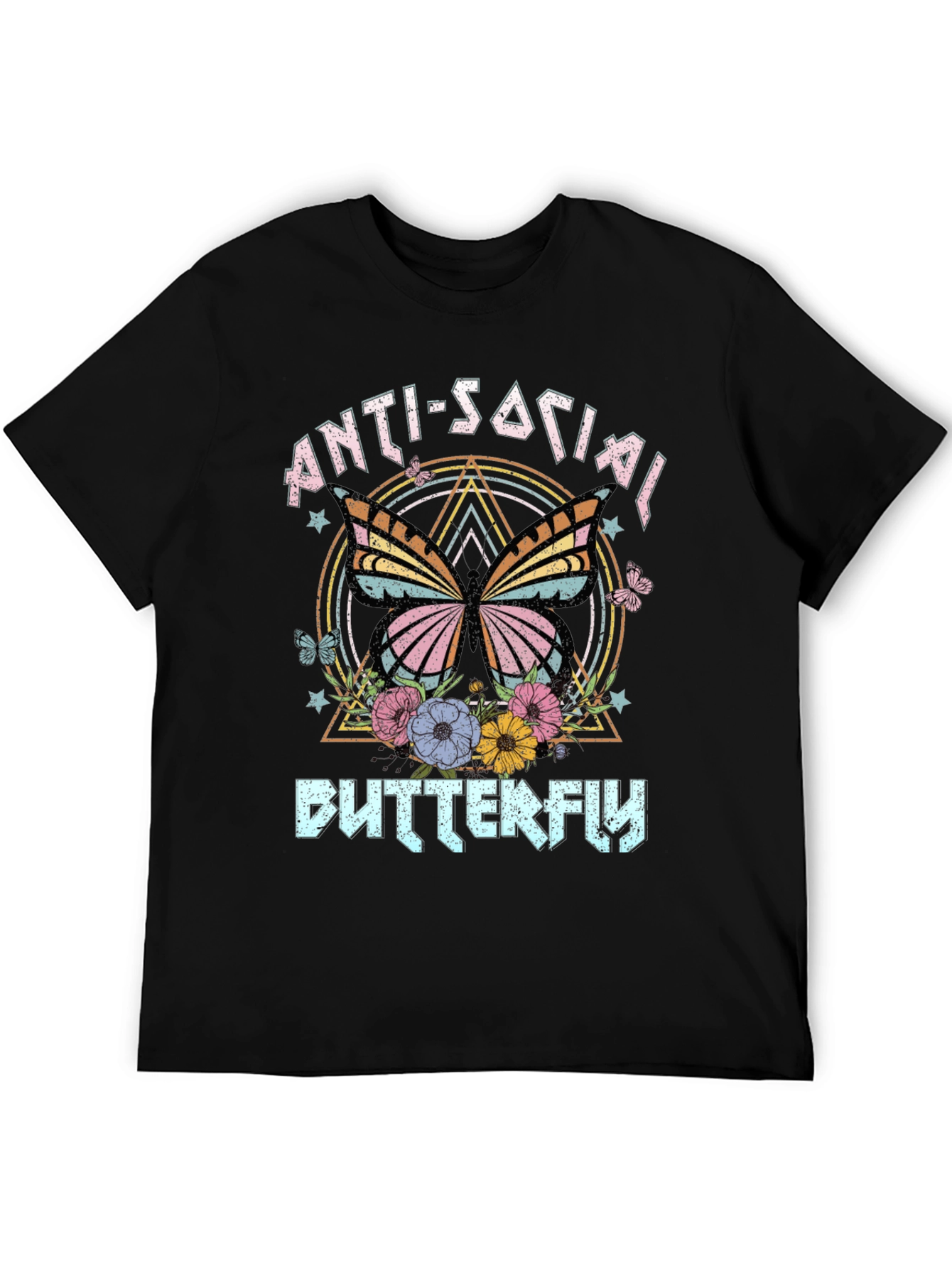 Anti-Social Butterfly Graphic T-Shirt