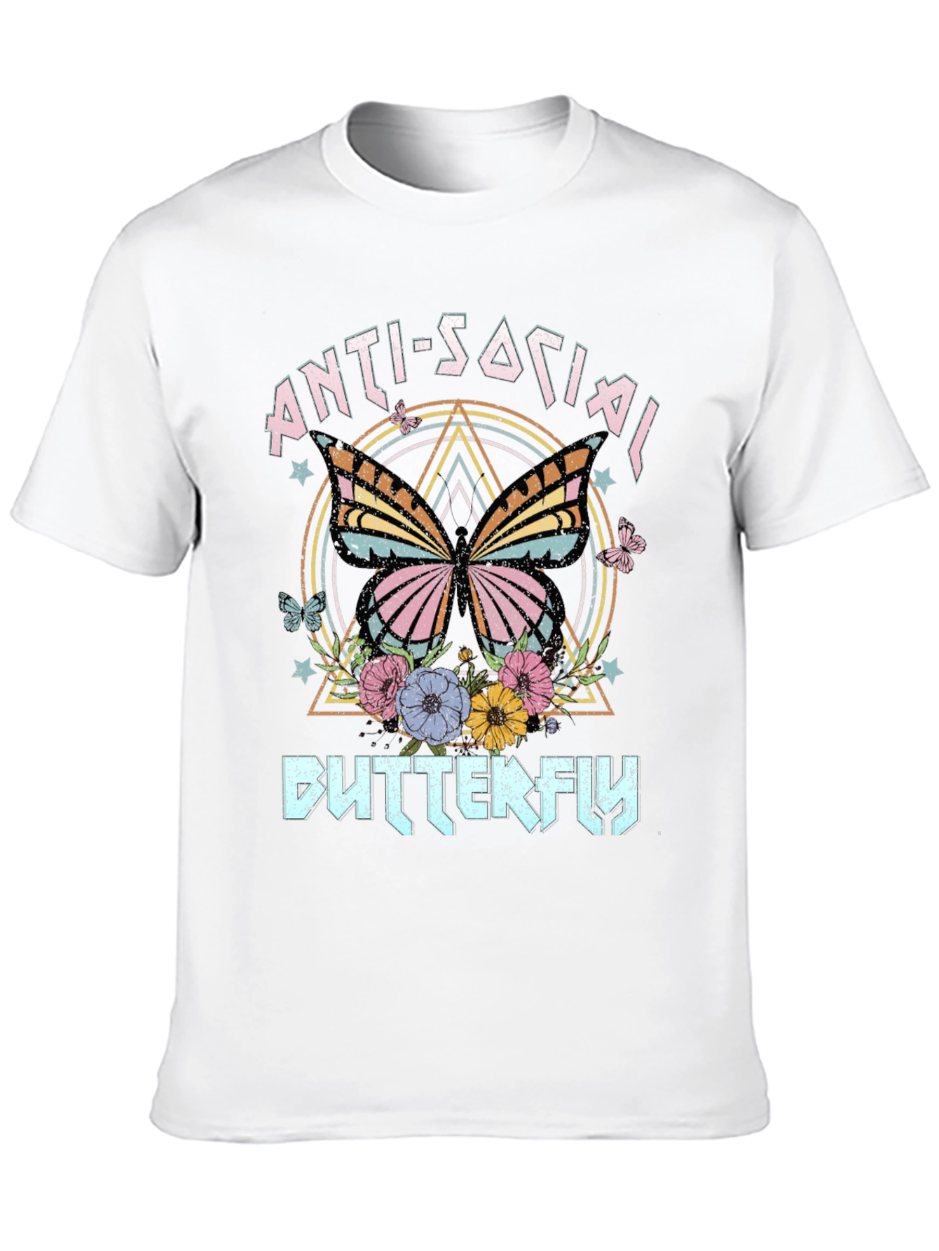 Anti-Social Butterfly Graphic T-Shirt