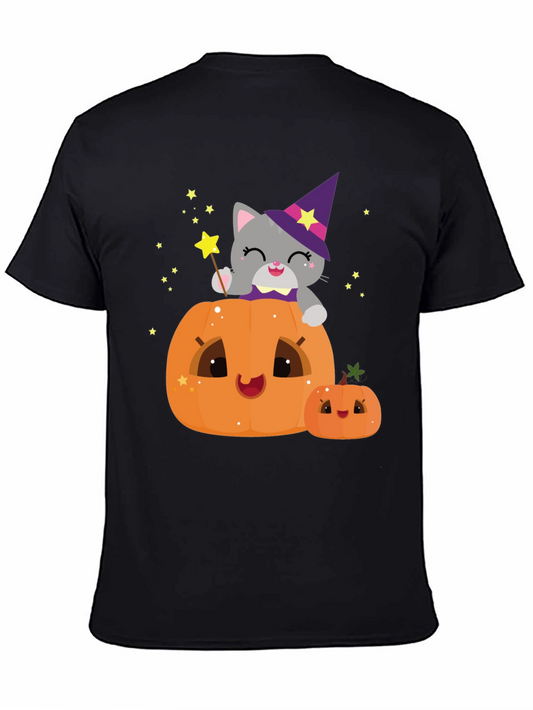 Halloween Cat Pumpkin T-Shirt - Spooky Cute Tee