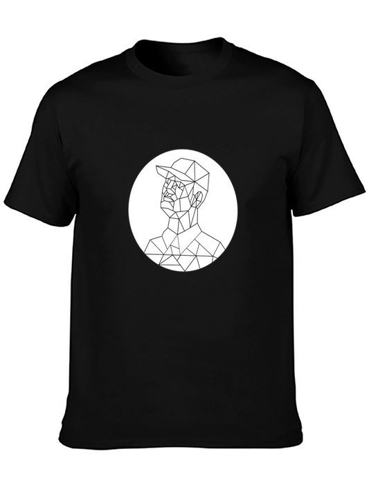 Geometric Man Tee - Minimalist Graphic T-Shirt