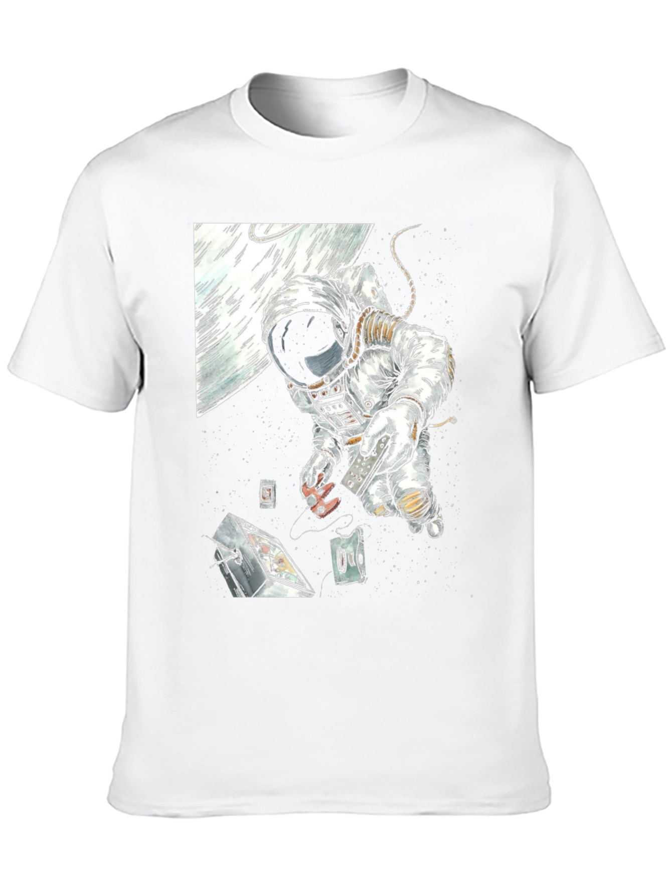 Astronaut in Space Black Graphic Tee