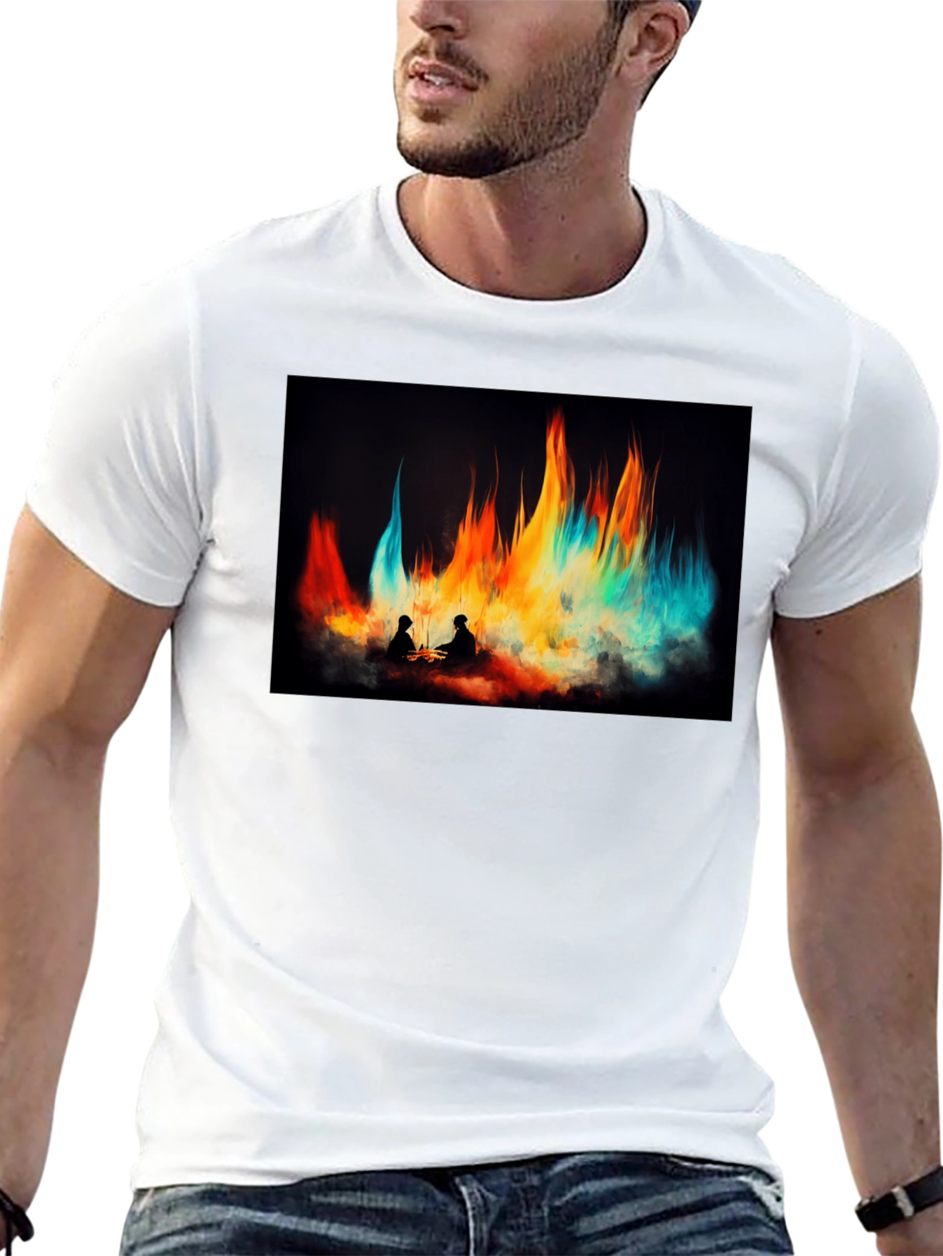Abstract Campfire Graphic Tee
