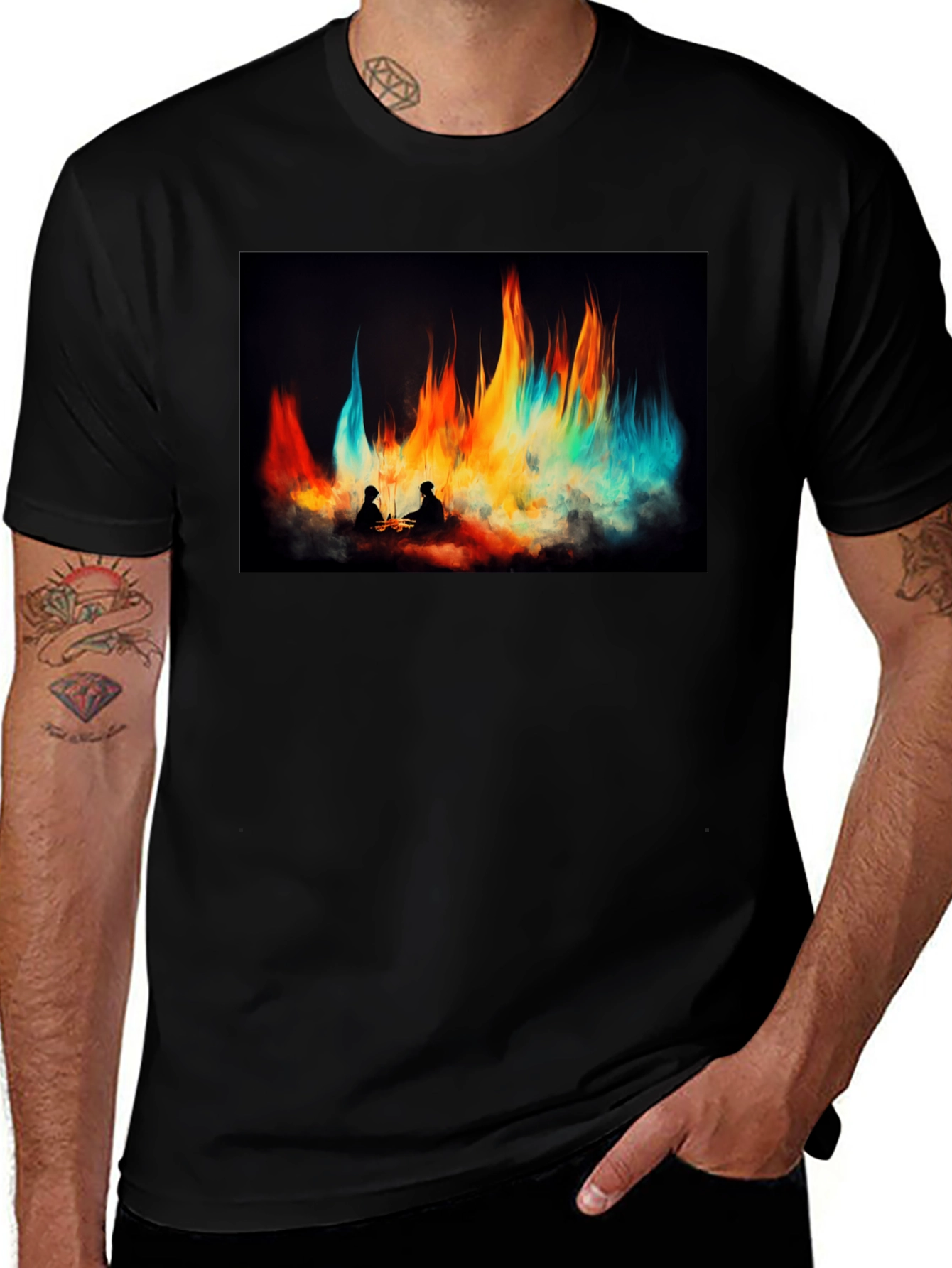 Abstract Campfire Graphic Tee