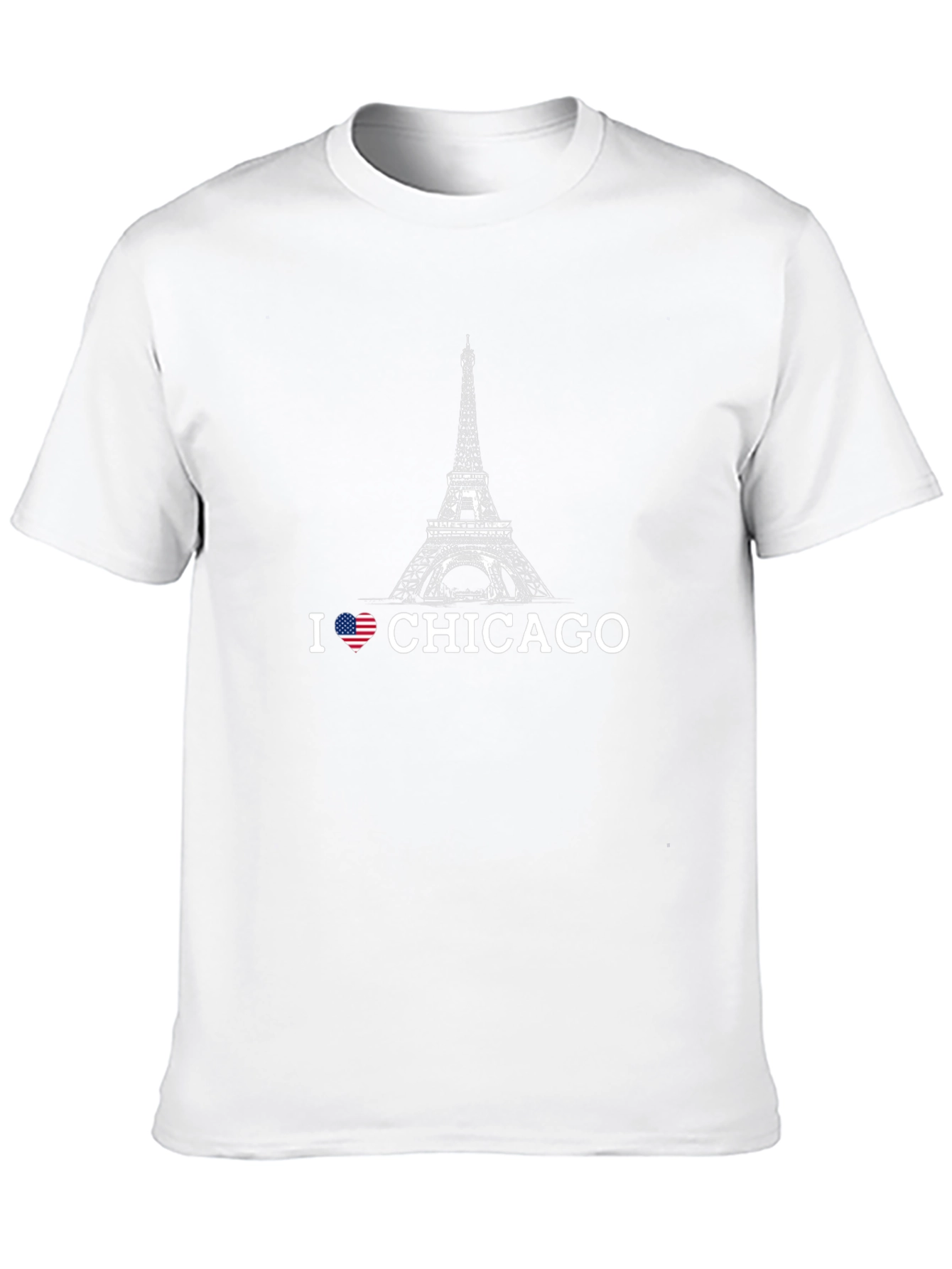 I Love Chicago Eiffel Tower Graphic Tee - Black