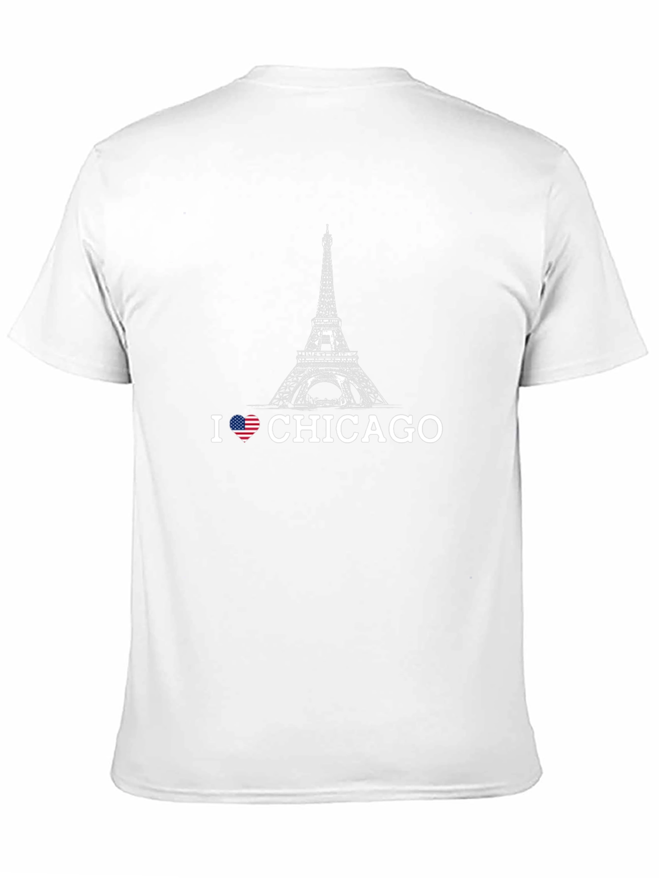 I Love Chicago Eiffel Tower Graphic Tee - Black