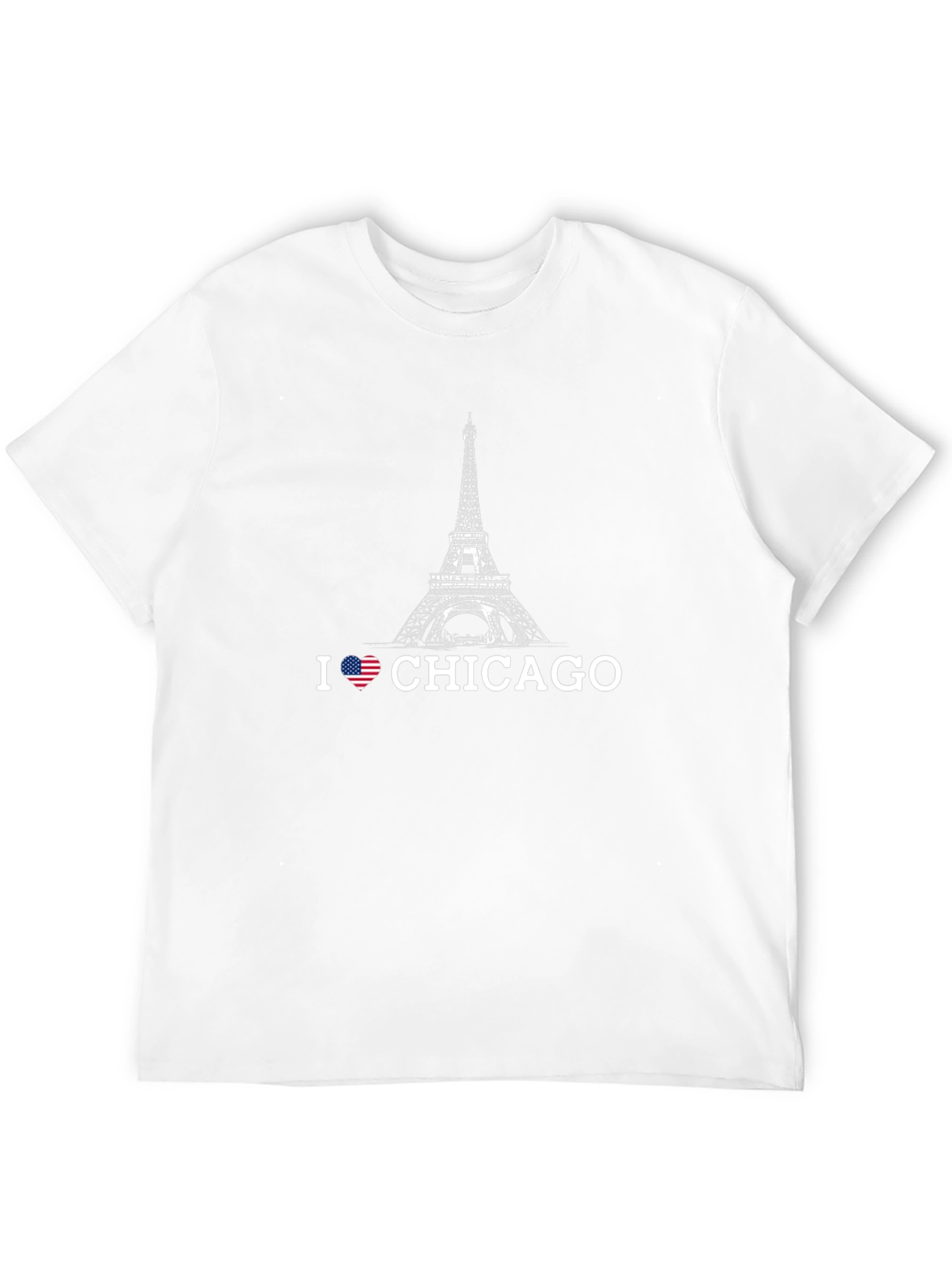 I Love Chicago Eiffel Tower Graphic Tee - Black