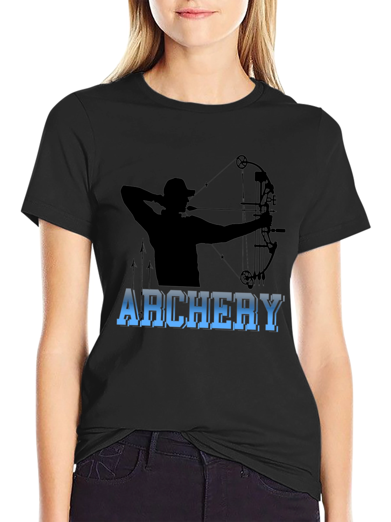 Archery Bowhunter Black Graphic T-Shirt