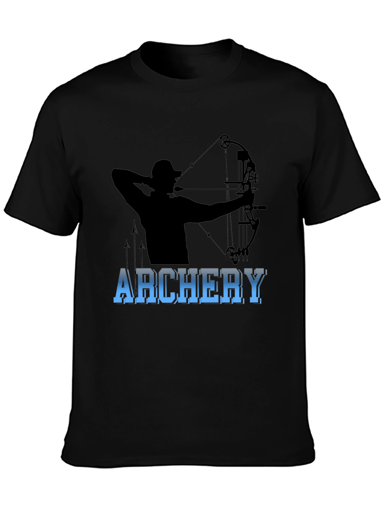 Archery Bowhunter Black Graphic T-Shirt
