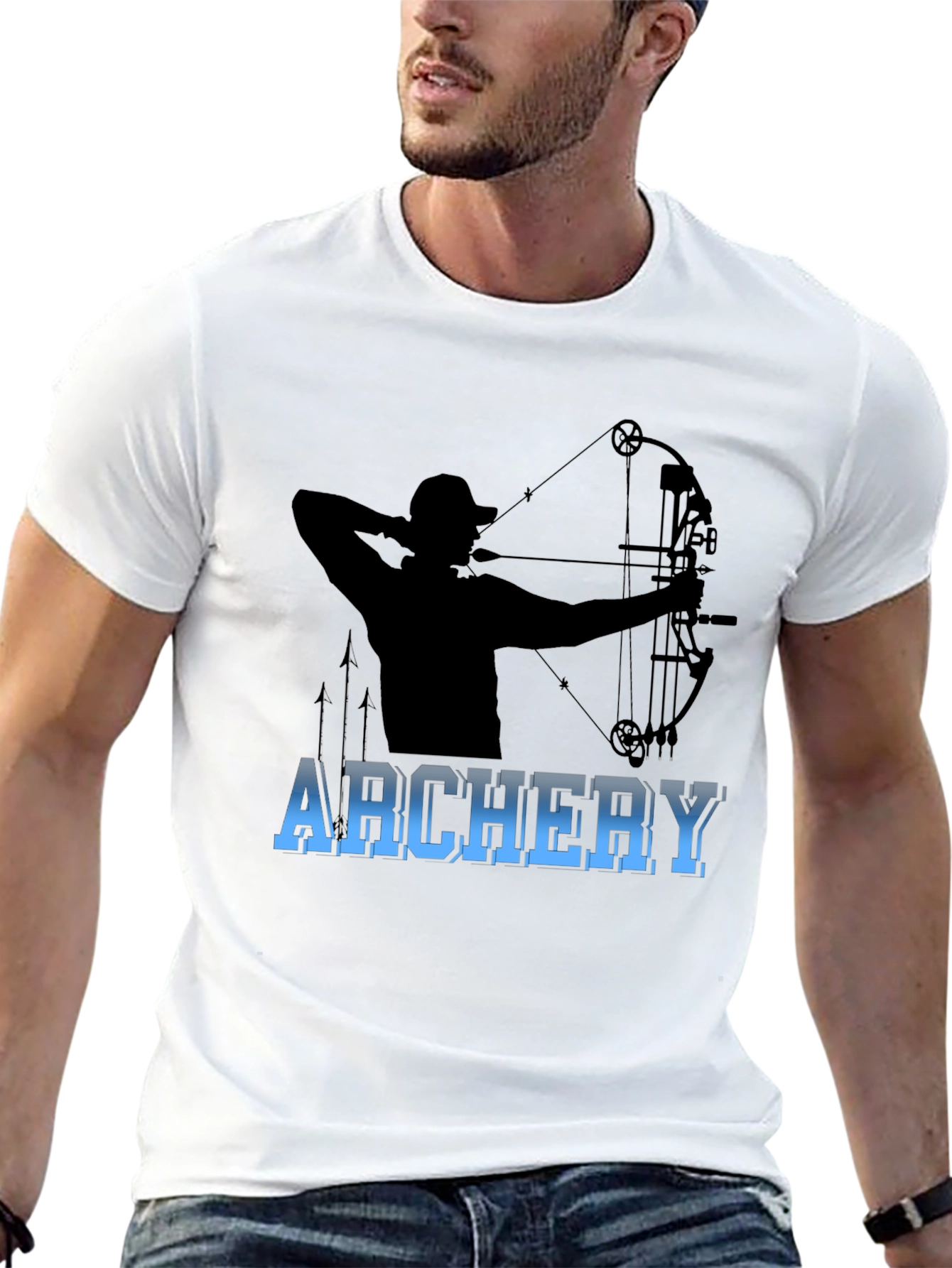 Archery Bowhunter Black Graphic T-Shirt
