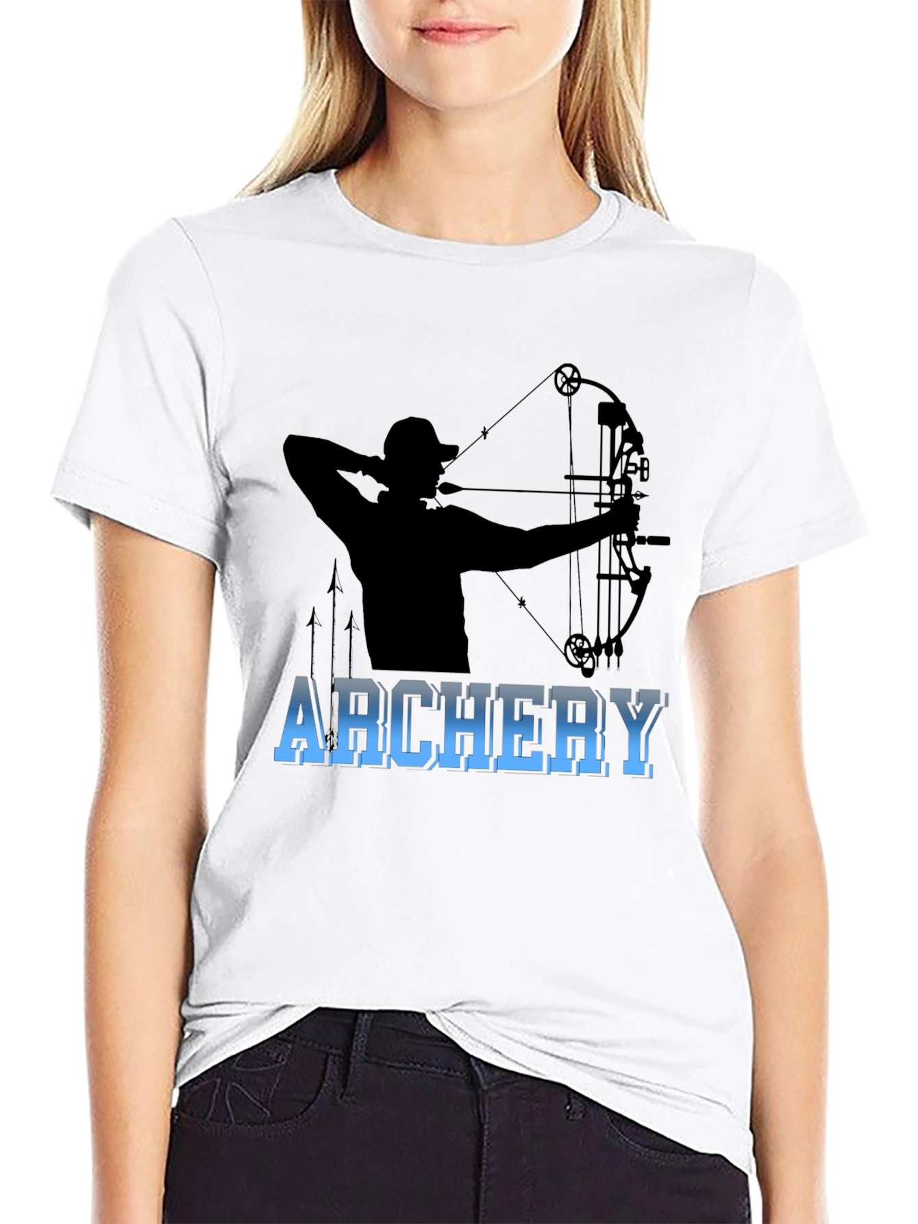 Archery Bowhunter Black Graphic T-Shirt